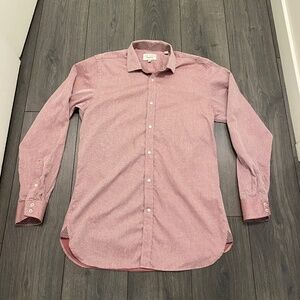 Ted Baker Endurance Red Polka Dot Dress Shirt Sz M